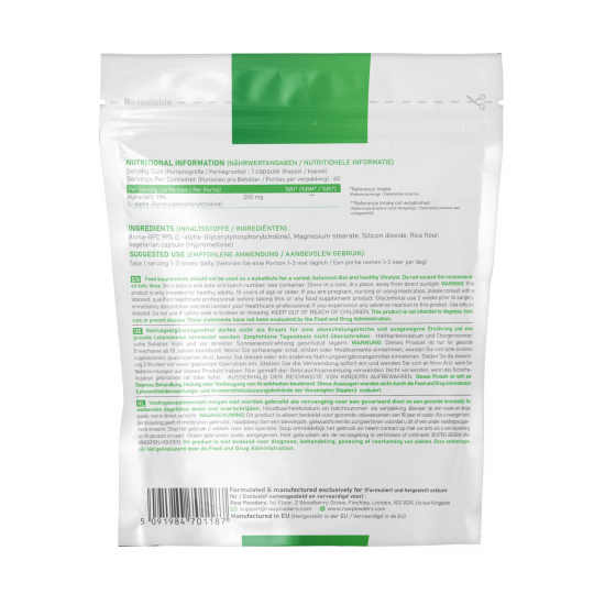 Alpha-GPC 250 mg. 60 kapslar