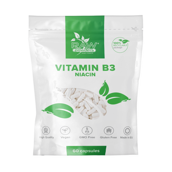 Vitamin B3 (Niacin) 500 mg 60 kapslar Vitamin B3 (Niacin) 500 mg 60 kapslar