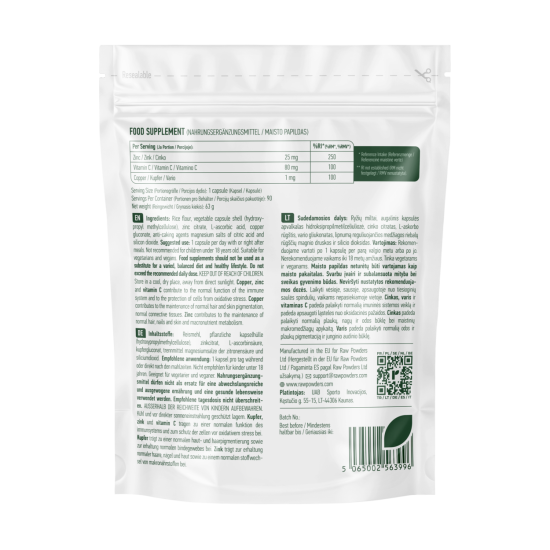 Zink + Vitamin C + Koppar 90 kapslar